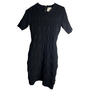 Kate Spade New York Sweater Dress Womens S Black Short Sleeve BodyCon Knit